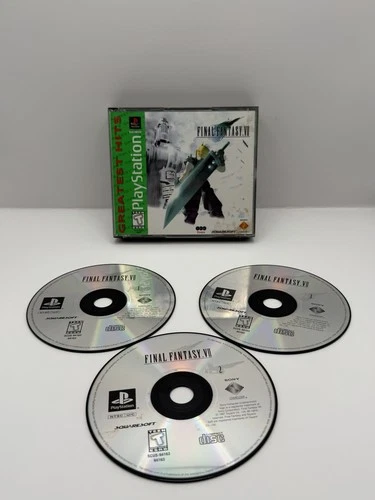 Final Fantasy VII Greatest Hits PlayStation Video Game 3 Disc RPG PS1 No Manual