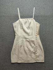 In The Style Women Mini Dresses 4P Cream Back Zip Bra Straps Side Buttons Party
