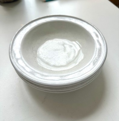 3-Vintage Bennington Potters White Dan Gil DG  Soup Bowl - 1961 - 8 5/8'' -READ!