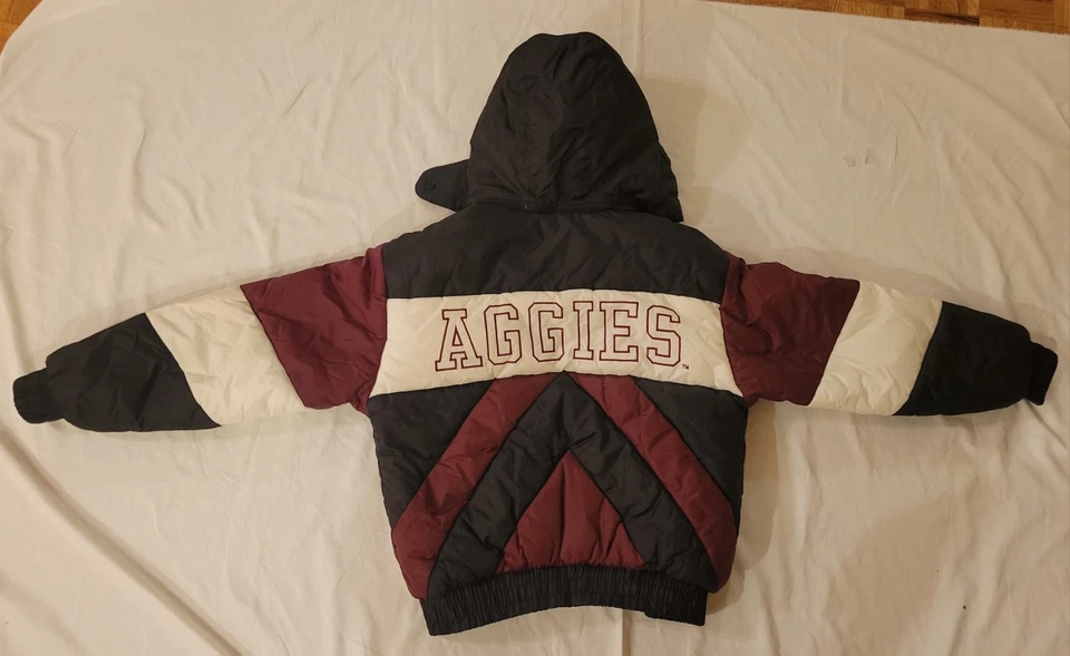 Vintage Texas A&M Aggies puffer Jacket Pro Player Sz S/P 90s Detach hood READ - Image 2 of 4