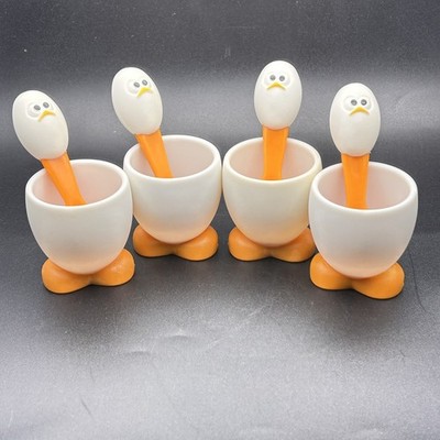 MSC International Eierkopf Eierbecher & Löffel Küken Huhn 4er Set Kit Joie Vintage A+