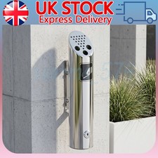 Wall Mount Ashtray Cigarette Stainless Steel Outdoor Dust Rubbish Bin Lockable
