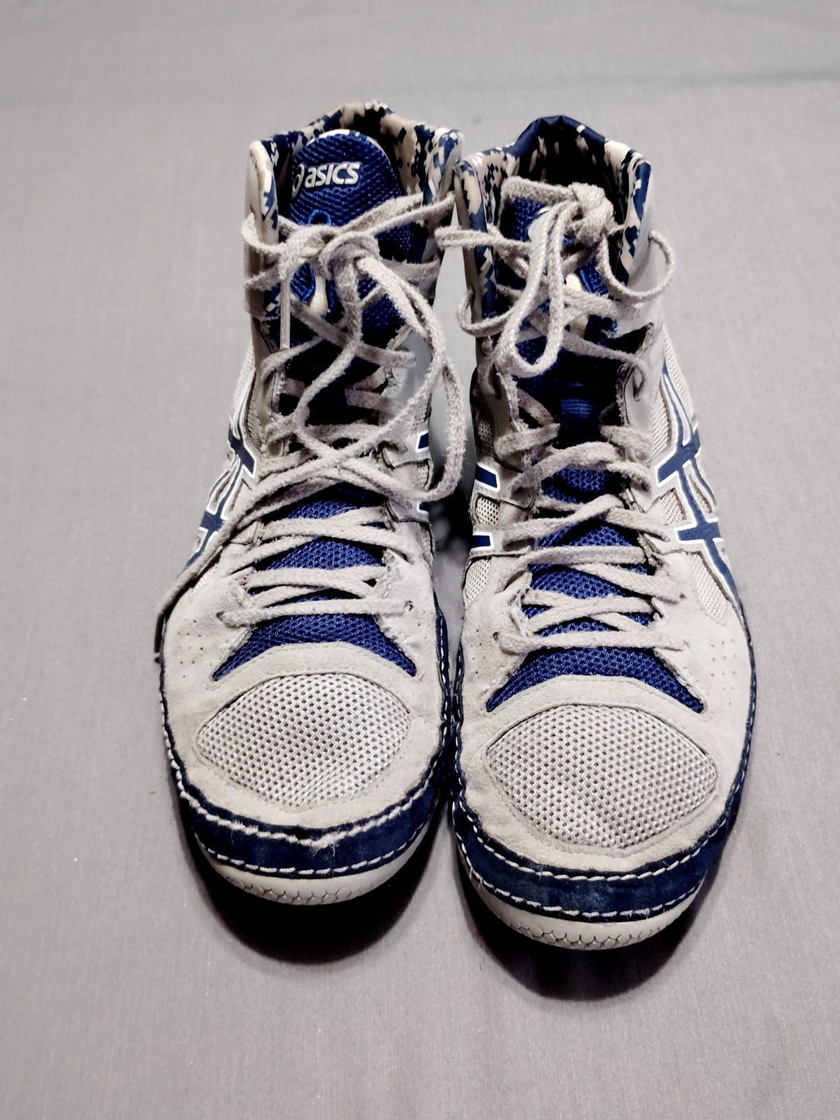 ASICS Cael V7.0 Wrestling Shoes J605Y Blue Gray Men Sz 8 Split Sole Lightweight image 2