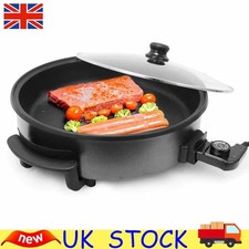 1500W 42CM Electric Multi Cooker Pizza Frying Pan Meal Maker Skillet Extra Large