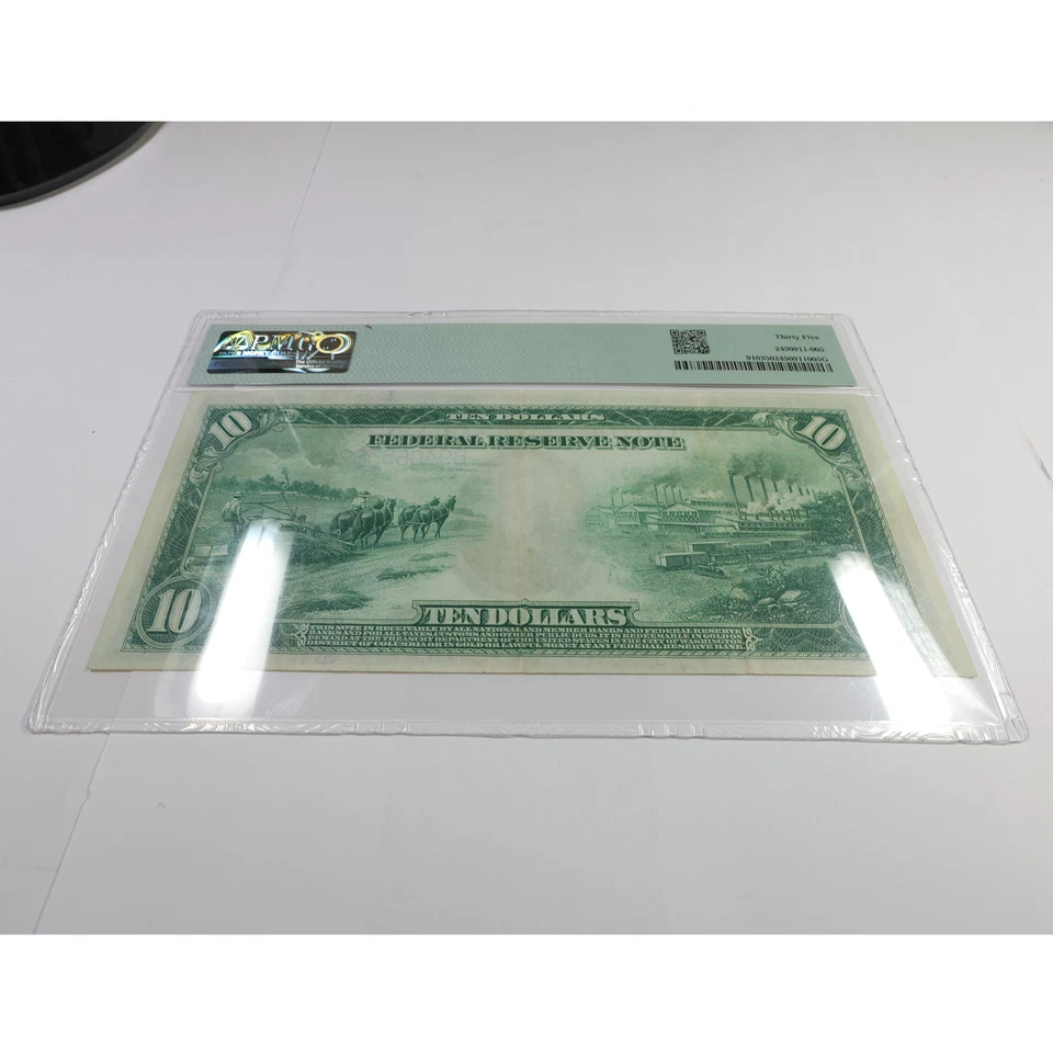 1914 PMG Choice VF35 New York Federal Reserve FR 910 $10 Ten Dollar Note #57884F - Image 4 of 4