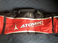 ATOMIC SKI RACING BAG - Bright Red, Black, and White Checkered Flag Design