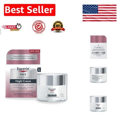 1.7 Oz Q10 Anti-Wrinkle Night Cream for Sensitive Skin - Hydrating & Soothing