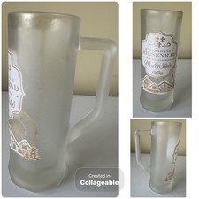 Frosted Glass German Beer Mug & Handle Hessischer Winter Stubb Christmas market