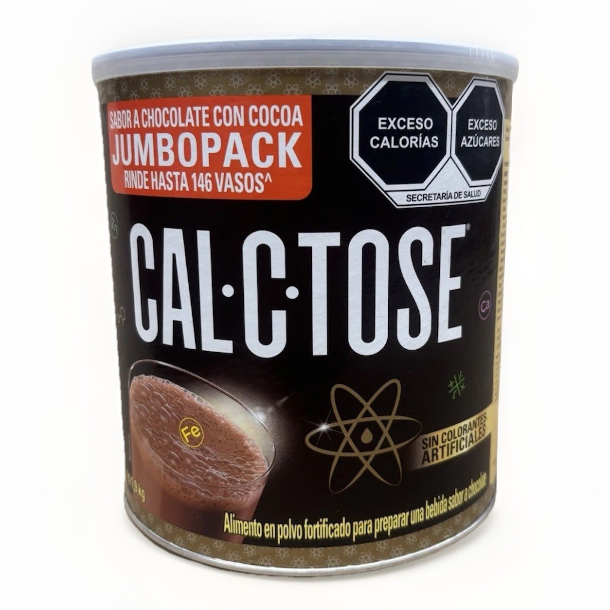 Mezcla de bebida en polvo de chocolate Cal-C-Tose 1,9 kg Jumbo 146 porciones México