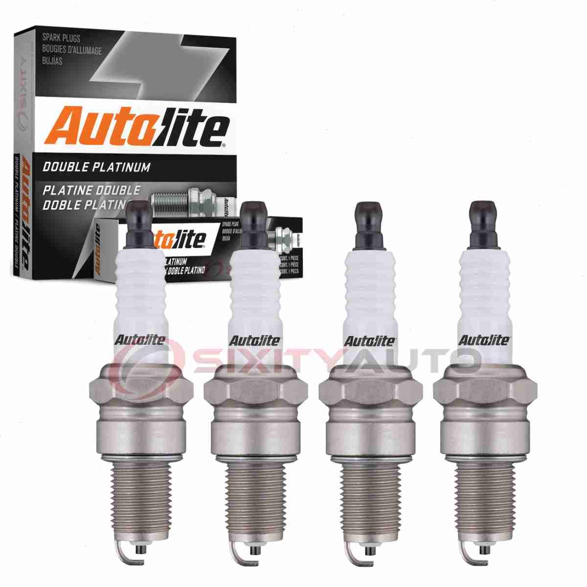 4 pc Autolite Double Platinum Spark Plugs for 1973-1989 Subaru DL 1.4L 1.6L ad