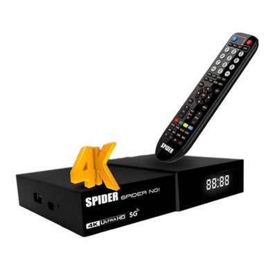 No1 Plus Super Pro 5G Receiver Satellite TV Box 4K Full HD Wi-Fi H.265 سبايدر
