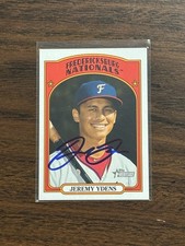 2021 Tops Heritage Minors Jeremy Ydens #159 Nationals IP Signed Autographed 