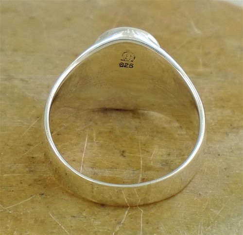 ANILLO TURQUESA HOMBRE PLATA ESTERLINA .925 GRANDE talla 9 estilo# r1980 - Imagen 2 de 2