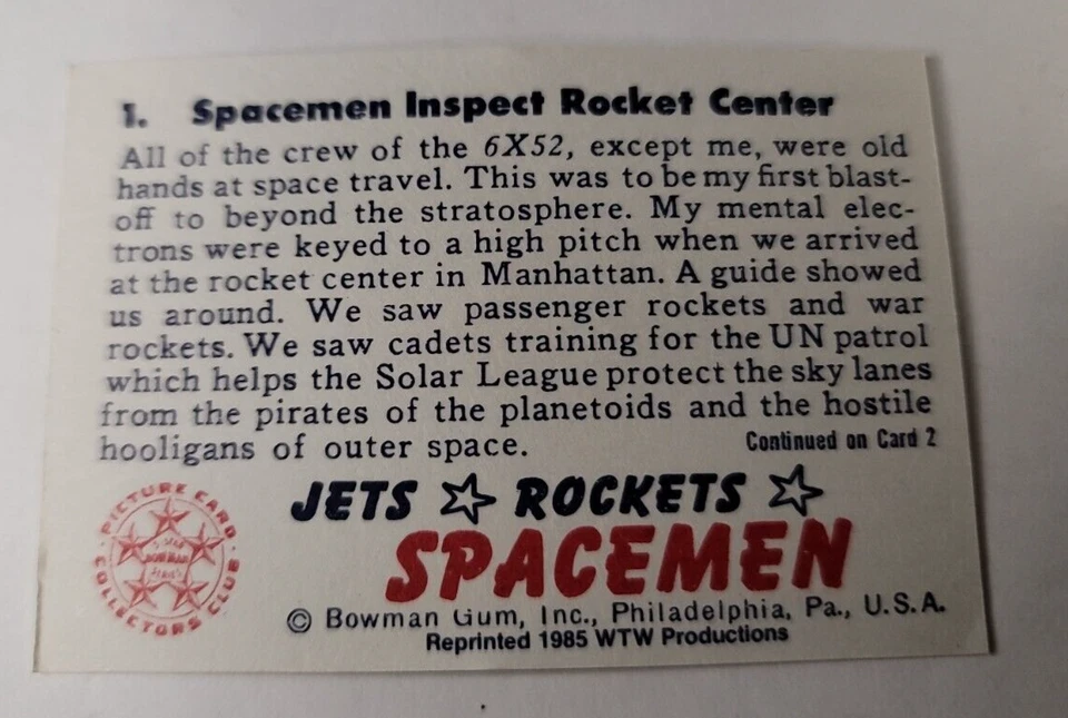 VTG Bowman Gum 1985 WTW Reprint Set 1-108 Jets Rockets Spacemen Picture Cards  - Image 4 of 4