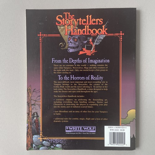 Vintage Vampire The Masquerade The Storytellers Handbook White Wolf RPG 1992 - Foto 3 di 3