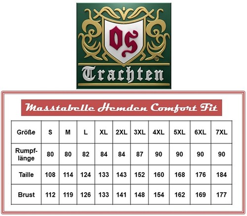 OS Trachten Langarmhemd 4 Farben kariert m. 1 Brusttasche und Krempelärmel 3XL-6 - Bild 11 von 24