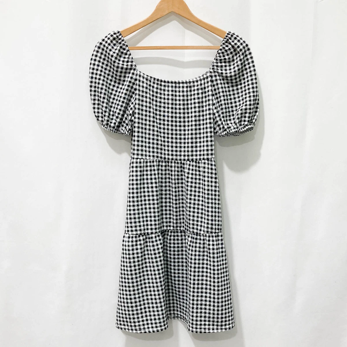 Black and white top check dress uk