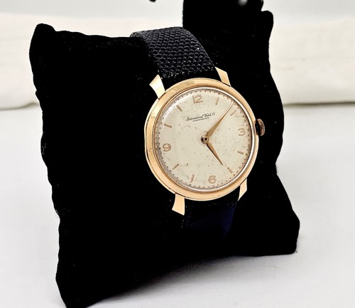 VINTAGE '58 IWC INTERNATIONAL WATCH CO. E-Z READ 18K GOLD 37MM WRISTWATCH,RUNS - Picture 2 of 12