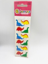 Vintage Sandylion Kromekote Primary Colors Dinosaurs Red Blue Green Stickers