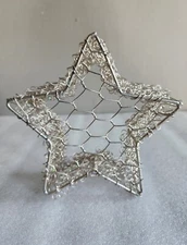 Star Shaped Woven Chicken Wire Decoration 5¾"  Tall