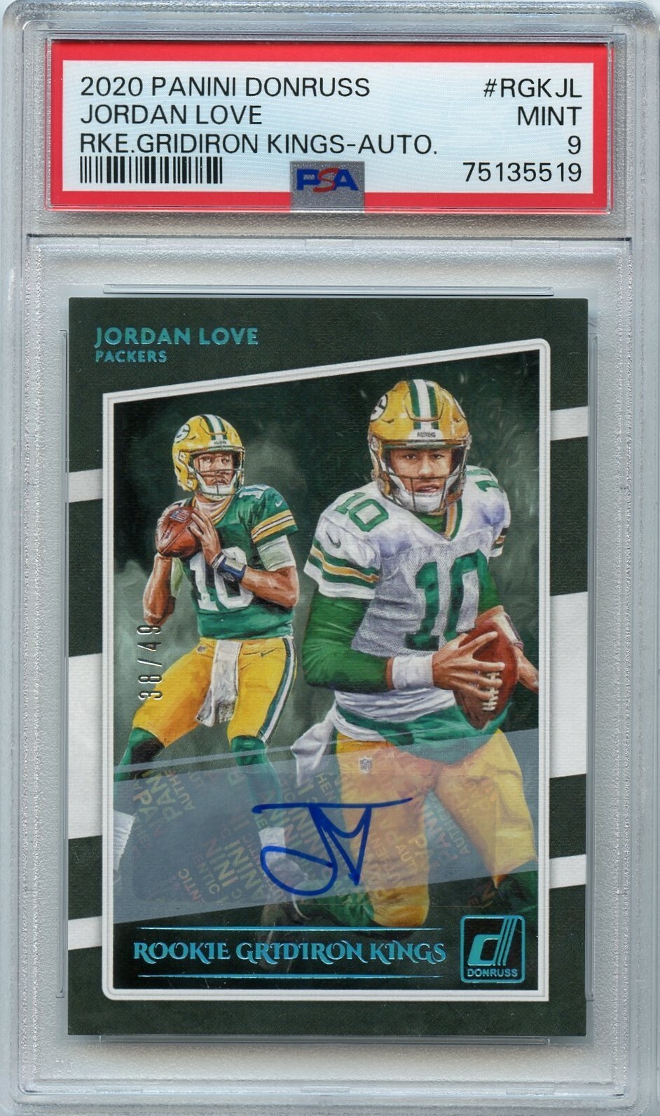 Jordan Love Panini Donruss Gridiron Kings #RGKJL Autograph-Rookie