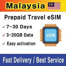 Malaysia Travel SIM Card (eSIM) | 3-20GB | 7-30 Days | QR Code Activation