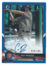 2018 Bowman Draft Chrome Pick Blue Refractor Auto /150 Cole Roederer | SP