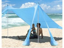 EYEFAME UPF50 Sunshade Beach Tent w Sandproof Beach Wind Screen 10X10 4 Pole