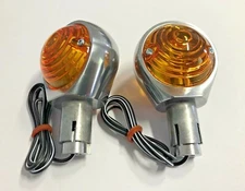 Ochsenaugen Blinker Lenkerendenblinker ALU poliert 22mm 2 Stück Paar NEU 145700