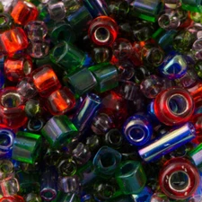 ASSORTED TOHO Seed Bead Shousei Mix - Red / Green / Blue