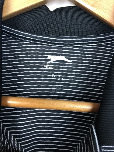 Slazenger Men's Golf Polo Short Sleeve Stripe Shirt Sz M - Picture 2 of 3