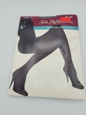 NEW- Hanes Silk Reflections  Control Top Textured Cable Tights Size AB /GREY