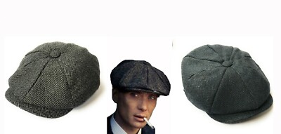 SALE Stylische Herren-Flatcap aus Wollmischung Baker News Boy Panel Stil
