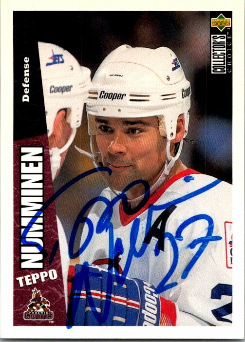 Teppo Numminen autographed hockey card Phoenix Coyotes, FT 1996 Upper Deck #209