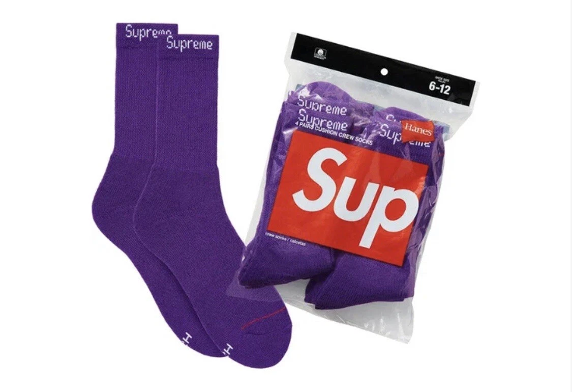 Chaussettes d'équipage Supreme®/Hanes® (paquet de 4) violettes