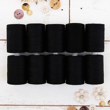 100 Cotton Thread Set  10 Black Spools  1000M 1100 Yards Quilting Sewing