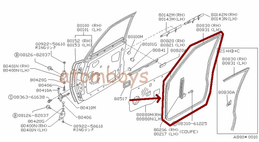 适用于 NISSAN DATSUN SUNNY B12 SENTRA SEDAN 门 WEATHERSTRIP 橡胶密封 完整 — 第 3/3 张图片