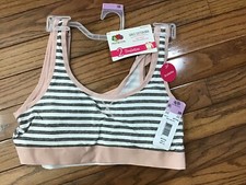 NEW Girls Fruit of the Loom FT754 2-PACK Bralettes SZ 38 Cotton Stripes A12