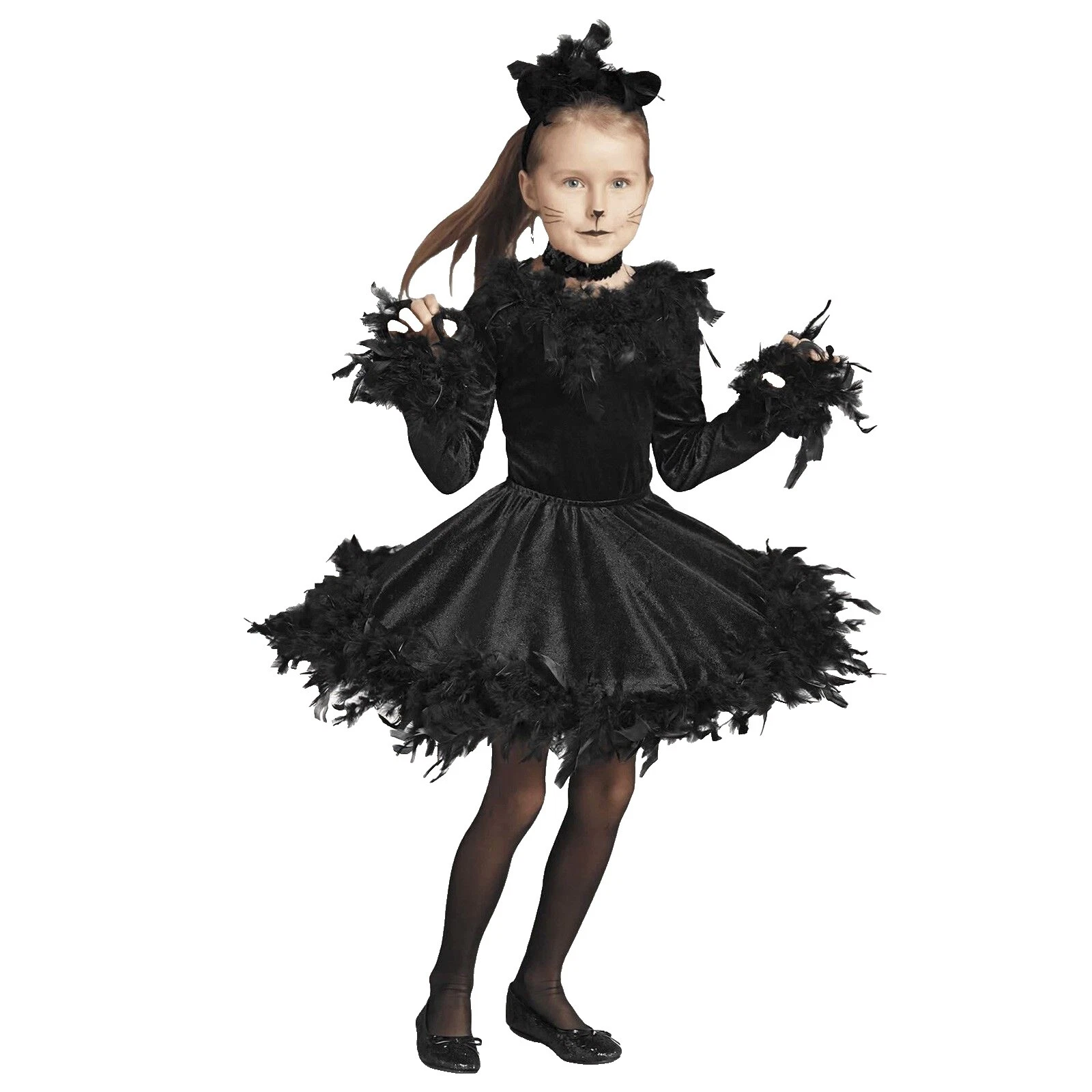 Animales y naturaleza Disfraz Vestido Negro para Niñas