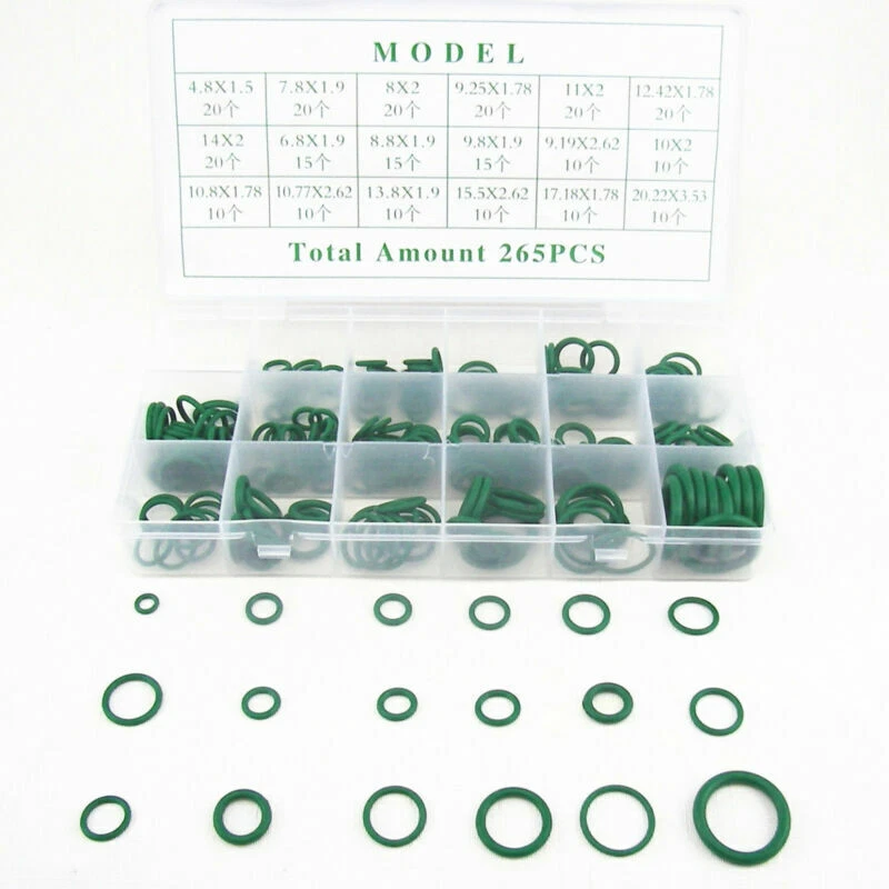 265Pcs 18 Sizes HNBR Car Auto A/C System Air Conditioning O Ring Seals Set Tools - Image 3 of 4