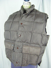 MILLER WESTERN WEAR Vtg Brown Men Down Filled Vest-Bust 48/L