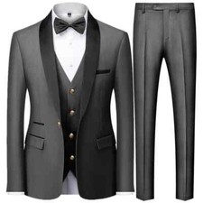 Men's Slim Suit 3 Piece Set Jacket Vest Pants / Business Gentleman Blazers Coat