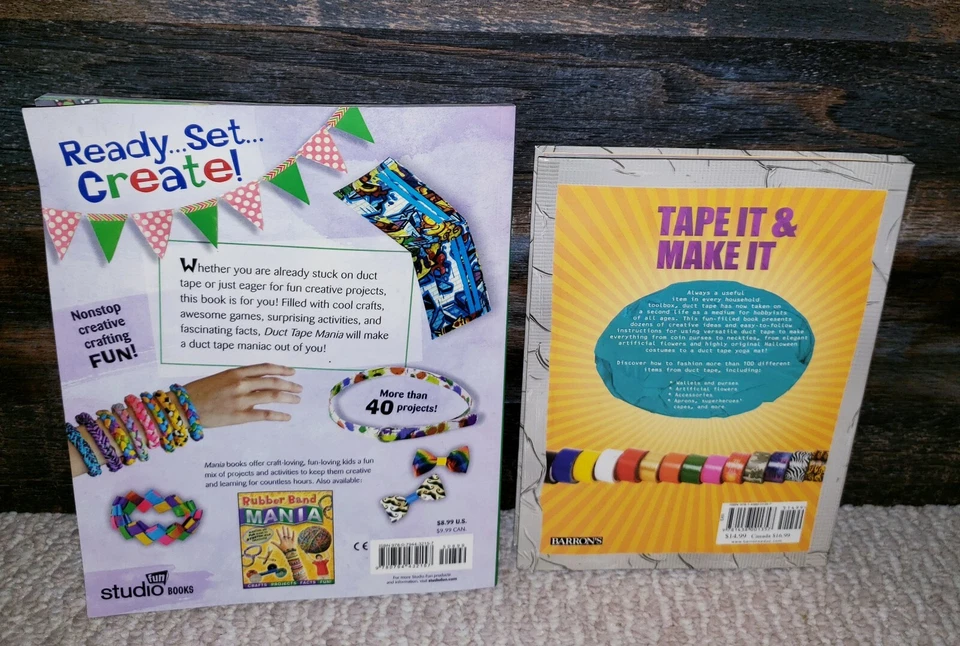 LOTE DE 9 cintas mixtas de pato + 2 libros "cómo" cinta de pato manía y cinta para hacerlo Foto 4 de 4