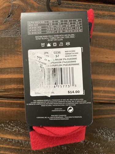 New Jumpman Michael Jordan Nike Air Boys Shoe Socks 10C-3Y 2 Pair Soaring Logo - Picture 5 of 15