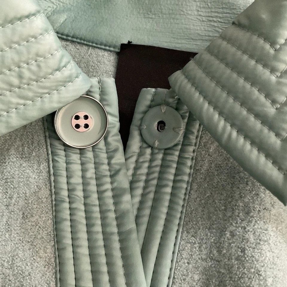 Chaqueta Blazer Nueva Sin Etiquetas Carlisle Mujer Talla 10 Cuello Turquesa Bolsillos Frontales A Presión Foto 4 de 4