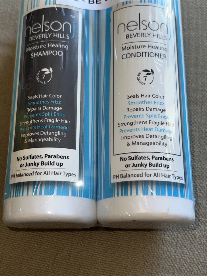 Juego de champú y acondicionador curativo hidratante Nelson J Beverly Hills 8 oz cada uno Foto 2 de 3