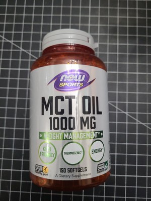 NOW MCT Oil, 1000 mg, 150 Softgels, FRESH, MADE IN USA, FREE SHIPPING