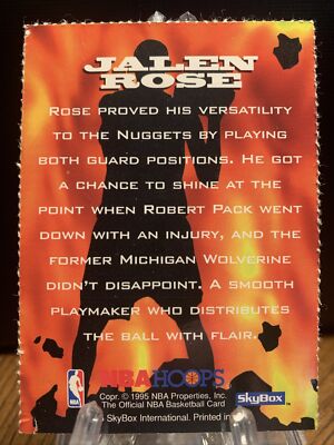 1995-96 NBA Hoops Jalen Rose *NNO* Sizzlin' Sophs Denver Nuggets