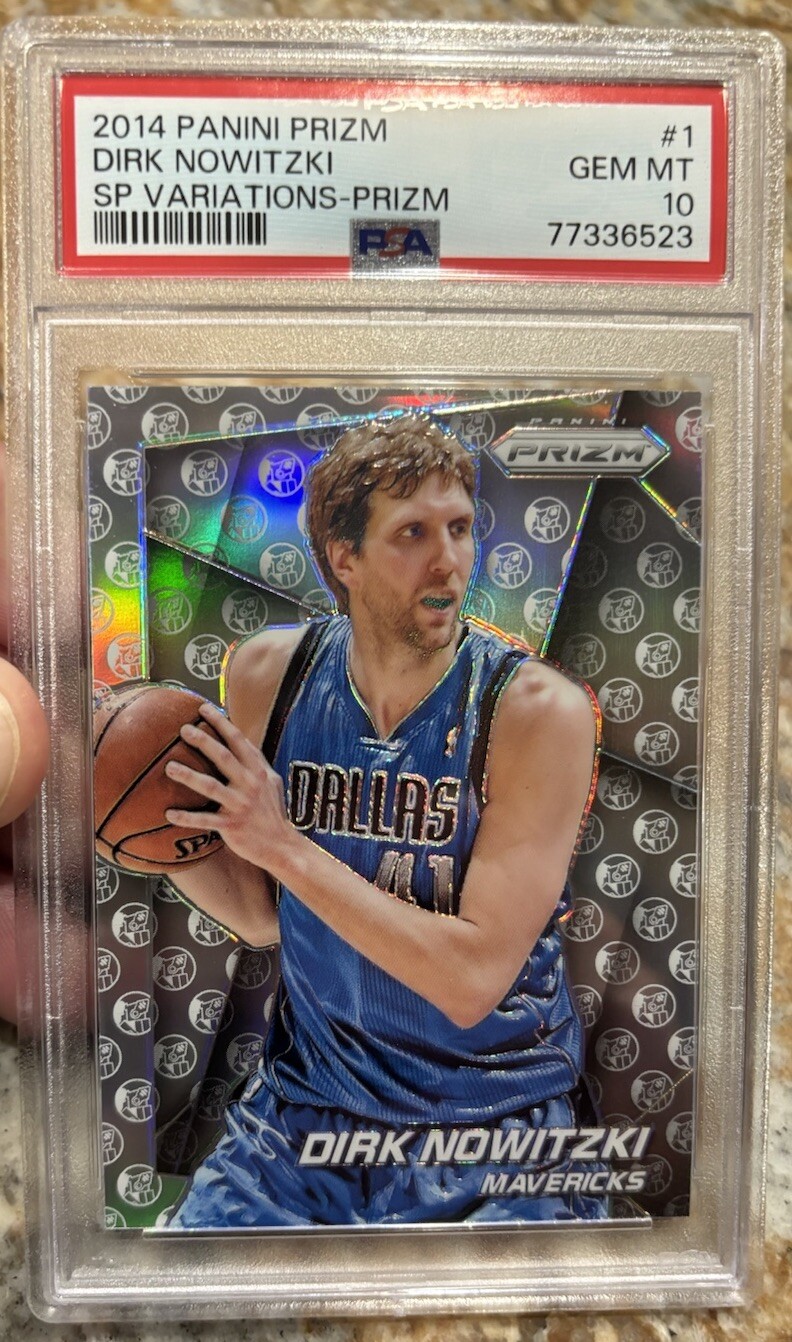 2014-15 Panini Prizm #1 Dirk Nowitzki Photo Variation Silver Prizm SP PSA 10