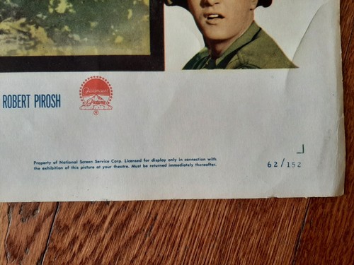 1961 Paramount Picture War Movie Theatre Poster HELL IS FOR HEROES Steve McQueen - Picture 7 of 12